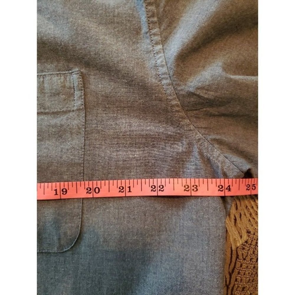 Tommy Hilfiger Mens Classic Fit Shirt Short Sleeve Blue Chambray Button XL - Picture 10 of 11